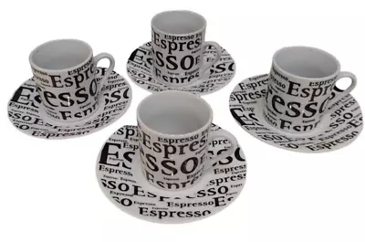 Espresso Cup & Saucer Set 4 X Cups And Saucers • £6.99