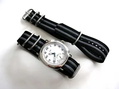 NATO G10 UTC Black Grey Nylon Diver Watch Band Sport Strap RAF Bonded IW SUISSE • $18.26