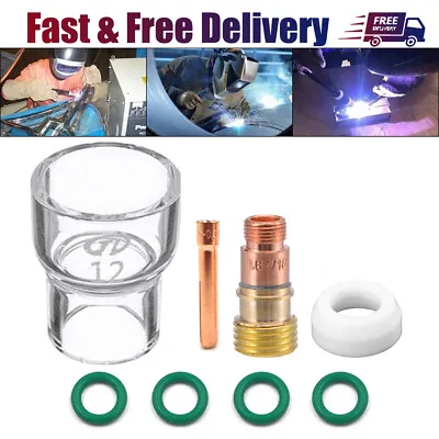 £10.68 • Buy 8Pcs Torch TIG Welding Stubby Gas Lens #12 Torch Cup O Rings For WP-17/18/26 Kit