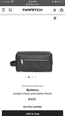 BURBERRY London Check TB MONOGRAM CANVAS POUCH 8022973 HAND BAG • $340