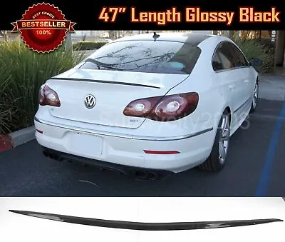 47  Universal Tape On Glossy Black Rear Trunk Deck Lip Spoiler Wing For Dodge • $16.65