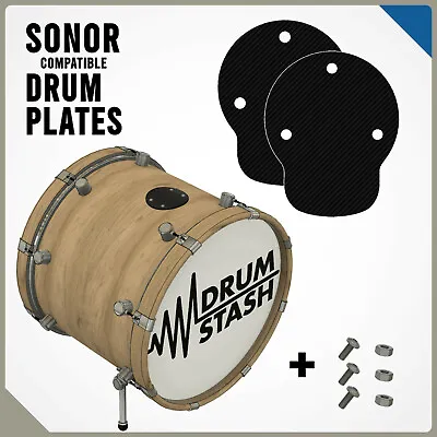 Sonor Force (3005) Compatible Bass Drum Hole Cover Plates 3D Printed Black • $13.99