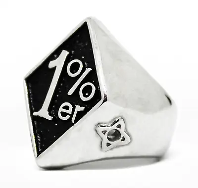 1%er One Percent Black Outlaw Motorcycle Biker Ring Stainless  7 Thru 15 • $15.99