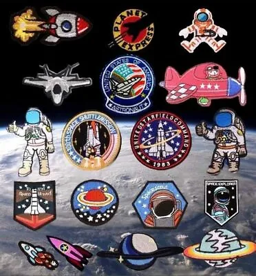 Astronaut NASA Space Rocket Planet Embroidered Logo Patch Badge Iron On / Sew • £1.49