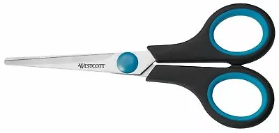 Westcott Scissors Easy Grip 5 Inch Ergonomic Rubber Soft Grip Stainless Steel • £3.45