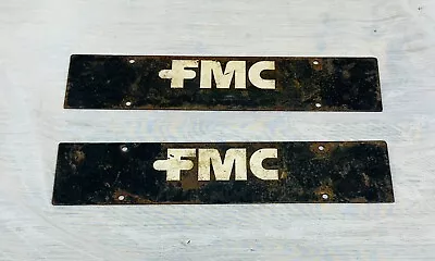 FMC Vintage Pair Metal Signs Industrial Agricultural Equipment Badge Logo 9” • $12.95