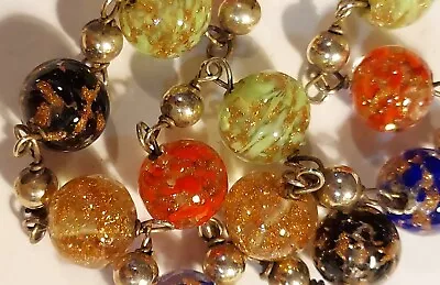 STERLING SILVER Necklace MURANO Glass Italy BEADS DOBBS Boston 17  • $40