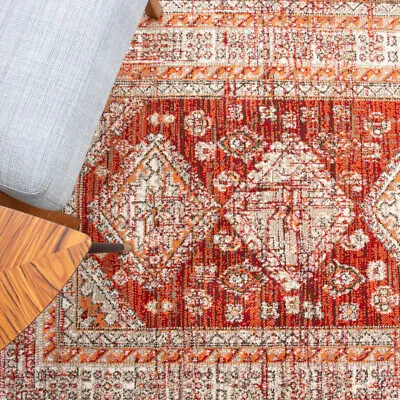 Rust Orange Kilim Rug Small Large Rugs For Living Room Traditional Area Carpets • £21.95