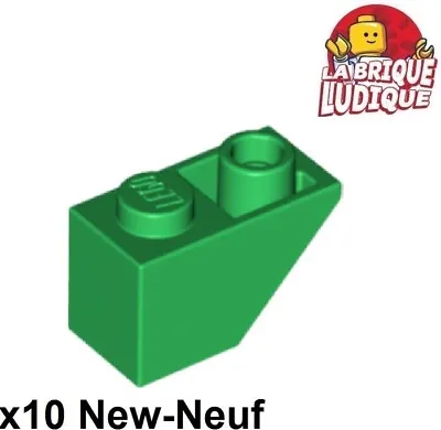 Lego 10x Slope Inverted Gradient Osmosis 45 2x1 Green/Green 3665 New • $3.98