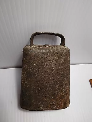 Antique Original Cow Bell Heavy Rustic Fold Over Rivet Primitive Works Great  • $12.45