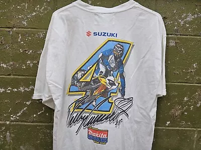 STAINED Vintage Y2K Team Suzuki #4 Motorcycle Racing T-shirt Sz L • $19