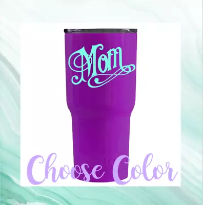 Monogram Vinyl Decal  For Tumblers Cups Sticker With (Mom  Design) • $3.25