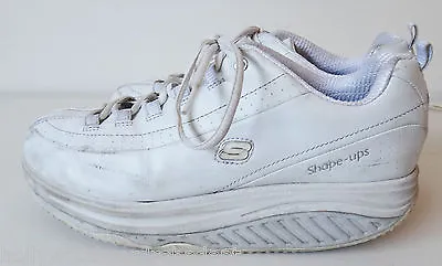 SKECHERS SHAPE Ups WORK White Us 10 Nurse Leather Slip Resistant Sole Walking • $39