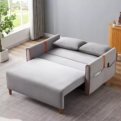 Modern Convertible Sleeper Sofa Bed Loveseat Couch W/ Pull Out Bed & Storage • $459.99