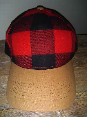 Elmer Fudd Style Men's Soft Red & Black Plaid Tan Bill Hunting Style Trucker Hat • $8.99