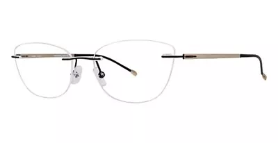 New LIGHTEC MOREL - 54 - 17 -  140  - Rimless Eyeglasses Black Gold 30098L • $39.99