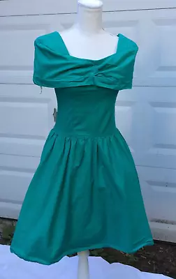 Vintage Joni Blair Dress Fit Flare Petticoat 100% Cotton Green Paper Tag Made US • $20.80