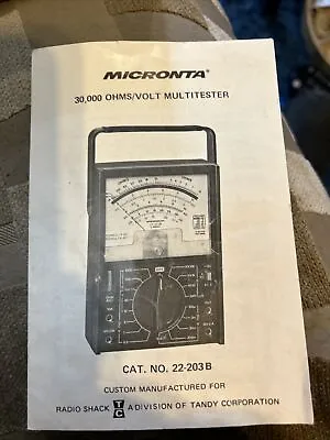 Vintage Radioshack Micronta Multimeter Cat. No. 22-20B • $15
