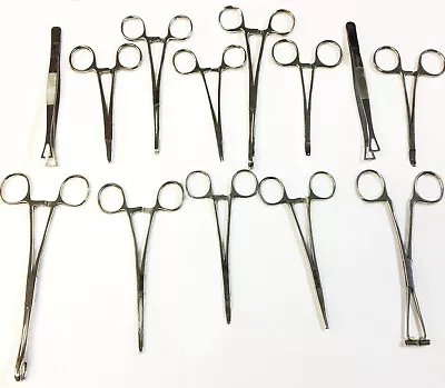 Body Piercing Tool Art Forceps Clamps Tongue Belly Hip Nose Lip Ear Stainless • £4.49