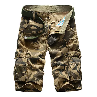 Mens Combat Shorts Casual Army Camouflage Shorts Cargo Camo Work Half Pants • $21.65