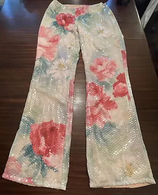 Vintage Escada Pants Size 40 SequinFloral READ ALL INFO (signature Req) • $159