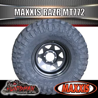 15  Black Steel Wheel Rim & Maxxis MT772 RAZR 32x11.5R15 L/T Mud Tyre 32 11.5 15 • $475