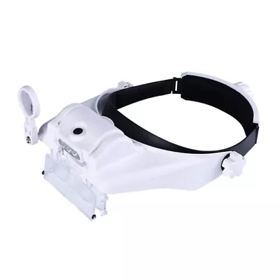 Magnifying Glass Lens LED Light Visors Head Loupe Jeweler Headband Magnifier • £22.08