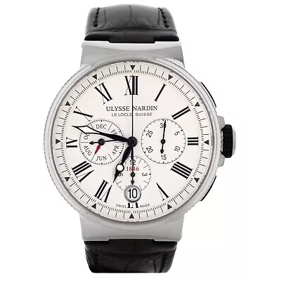 Ulysse Nardin Marine Chronograph Stainless Steel White Dial 43mm 1533-150/40 • $8500