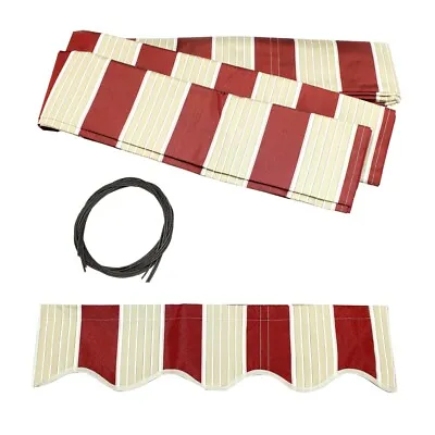 ALEKO Fabric Replacement For 8x6.5 Ft Retractable Awning Multistripe Red Color • $23