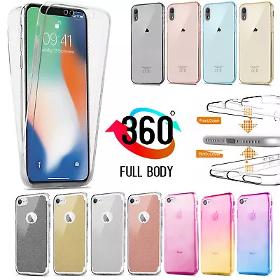 360 Front Back Case For IPhone X XS Max XR 8 7 6 Shockproof Silicone Phone Cover • £2.25