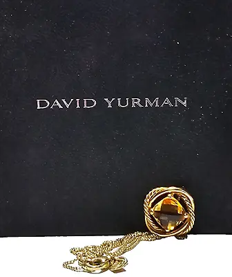 David Yurman Infinity Citrine Pendant & 18.5  D.Y. Chain +DY Box-18K Yellow Gold • $1255