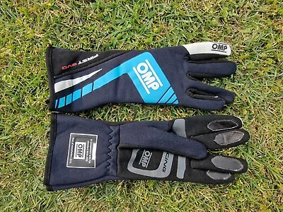 OMP FIRST-EVO Navy Blue Racing Gloves  Advanced Technology Newdrift Race Size • $103