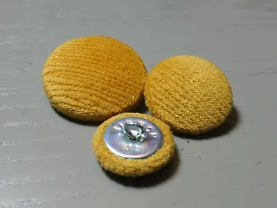 Yellow/Gold Velvet Fabric Buttons 16mm 18mm 20mm 23mm 25mm 31mm Or 37mm • £3.50