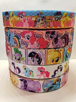 5 Yards 7/8  & 1  My Little Pony Mix Lot Grosgrain Ribbon Hair Bow Supplies. • $3.99