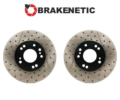 FRONT BRAKENETIC Premium Drill Slot Brake Rotors 26mm 300ZX Conversion 4/5LUG • $258.54