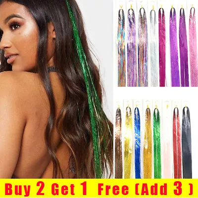 Women Hair Extension Tinsel Glitter Bling Twinkle Shiny Party Hair Styling Tool+ • £2.05