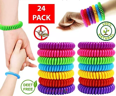24 Pack Anti Bug Insect Pest Repellent Bracelet Wrist Band Natural Protection US • $16.32