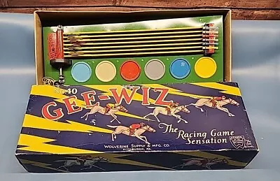 Vintage 1920's Wolverine Gee-Wiz No 40 Tin Toy Horse Racing Game In Original Box • $99