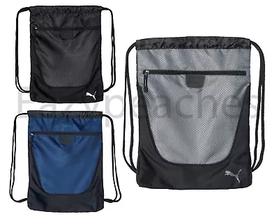 PUMA Carry Sack With Pocket Drawstring Backpack School Soccer Tote Sport Bag • $14.99