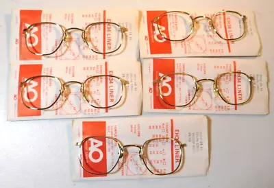 Vintage 5 Pc. Lot AMERICAN OPTICAL Liner Gold 44/24 FRONTS ONLY LOT NOS  #295 • $39.99