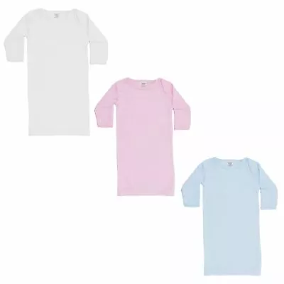 Baby Nightgown - Traditional Layette Nightie 0-3 Months Boy Girl White Blue Pink • £5.99