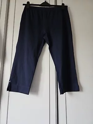 Marks And Spencer View From Navy Cropped Trousers Size 16 Worn Once Exercise... • £3.20