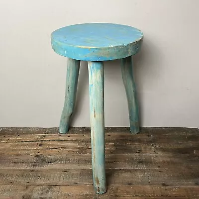 Vintage 3-Legged Wooden Stool - Rustic Plant Stand - Small Rustic Stool - Patina • £40