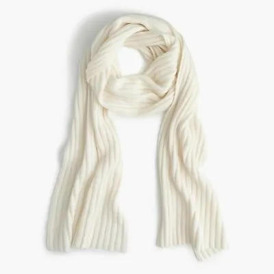J.Crew Collection Ribbed Scarf In Cashmere | Snow | $188 • $163.99