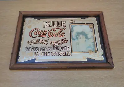 Vintage 1960's Coca Cola Hilda Clark 5 Cents Advertising Mirror • £20