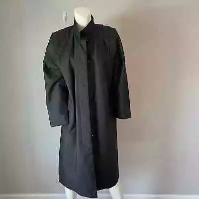 Vintage 1980s FLEET STREET Black Trench Rain Coat Women's Size 8  • $20