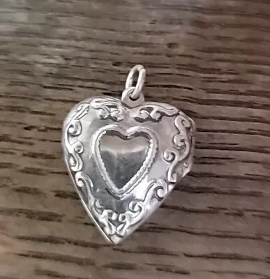 Sterling Silver 925 I Love You Heart Flower Pendant Locket New .75  Charm  • $24