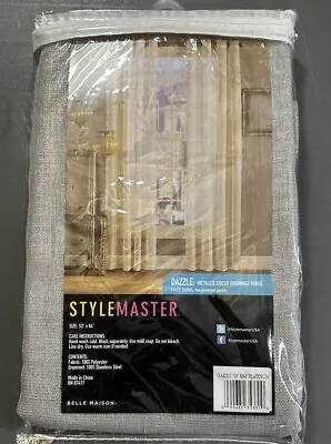 Grommets Single Curtain Panel * 84 Inches * Metallic Sheer Panel Stylemaster • $8.50