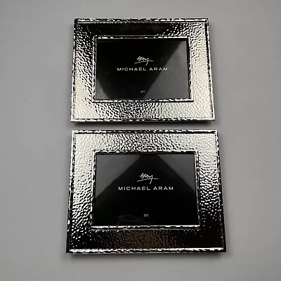 Michael Aram Hammertone Nickel Plate Photo Frame 5X7 Lot Of 2 • $120