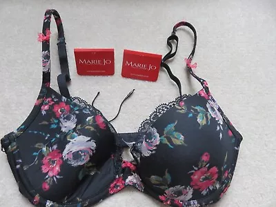 Marie Jo Bra 32C Winter Rose & 2 Pairs Of Matching Pants New Boxed Unworn • £49.60